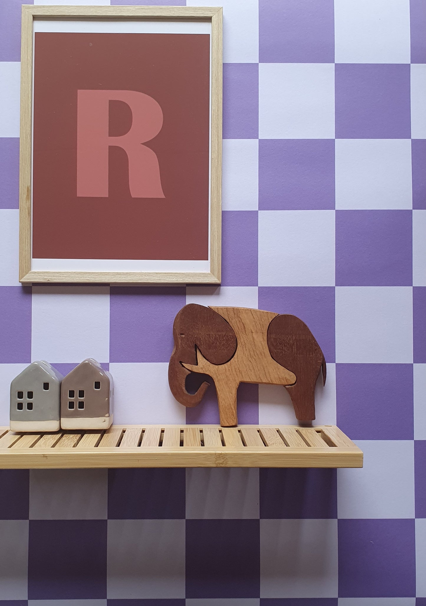 Geblokt motief behang