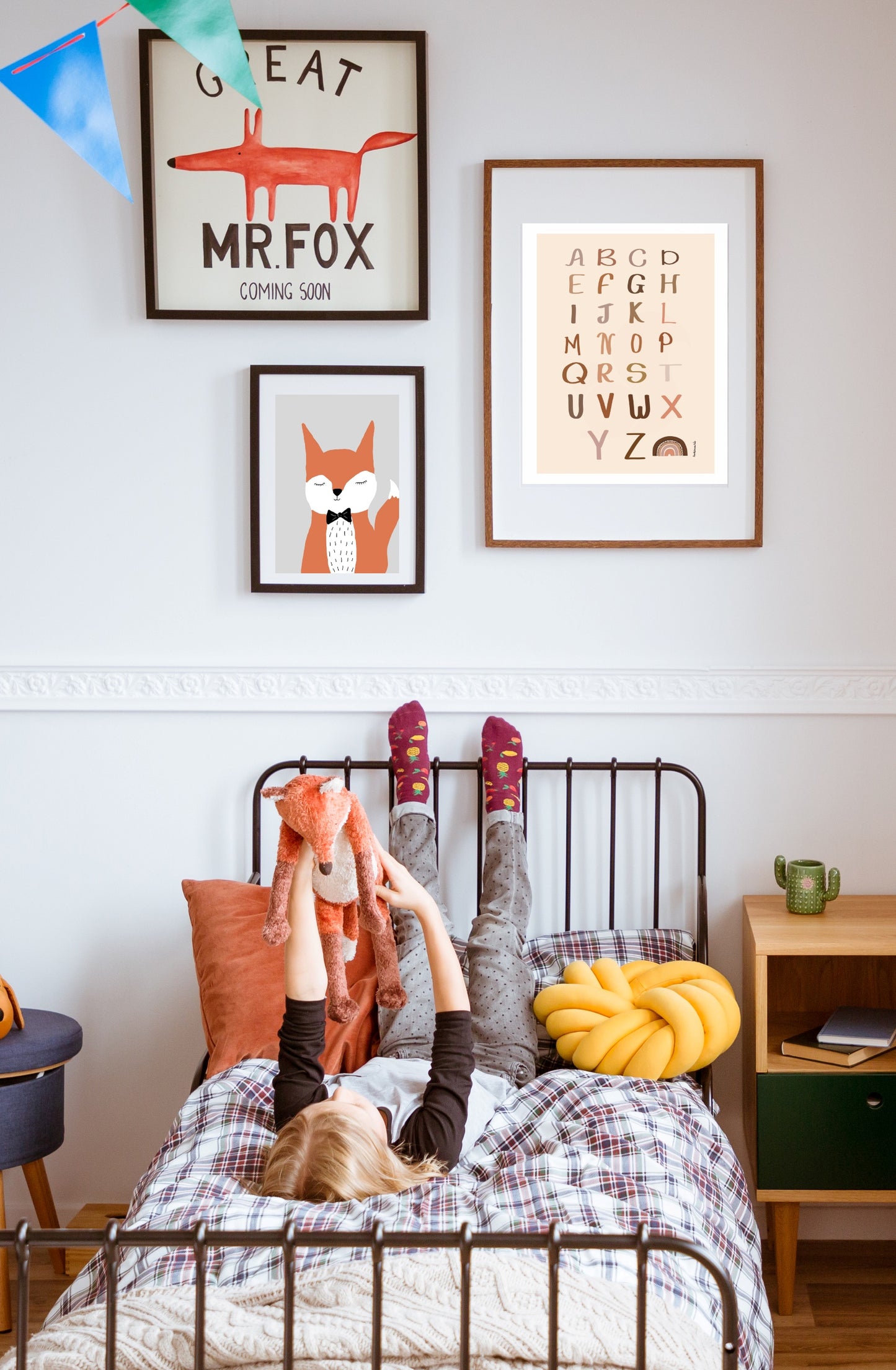 Vos – Warme Dierenposter voor de Babykamer