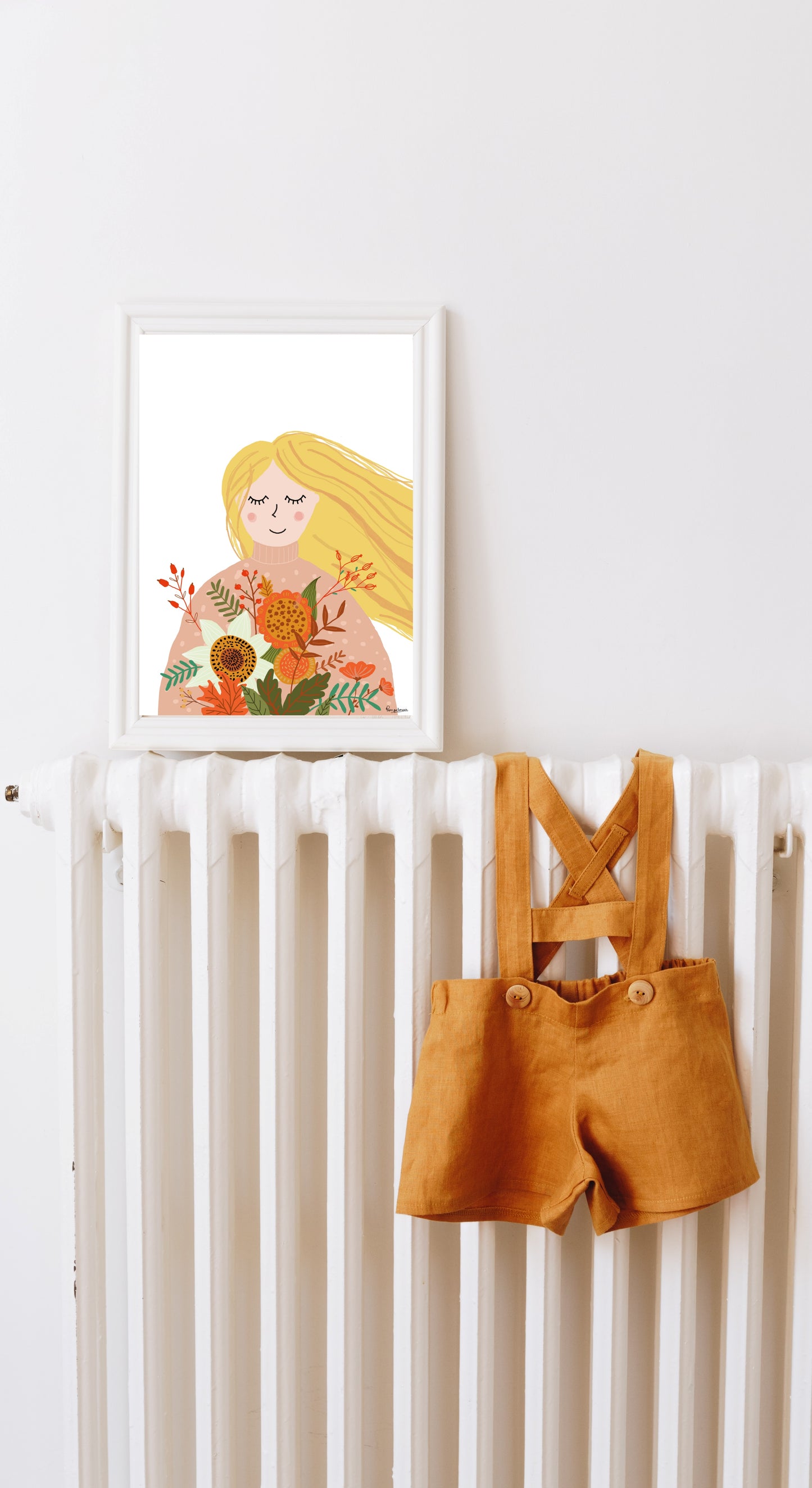 Babykamer Poster - Lisa in de Lente – Zachte Bloemen - poster Kinderkamer