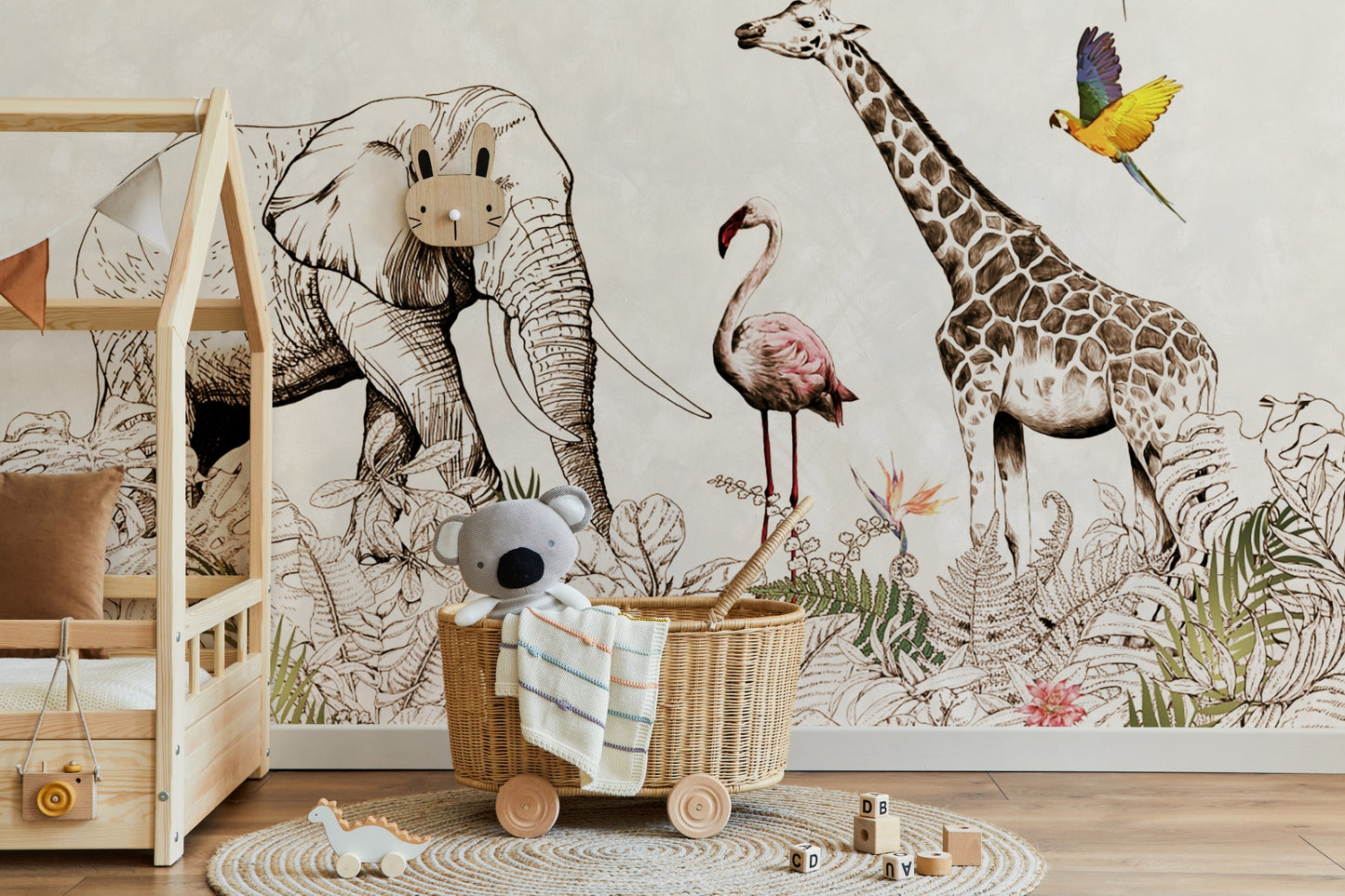 Jungle drawing - Wall Mural Mural