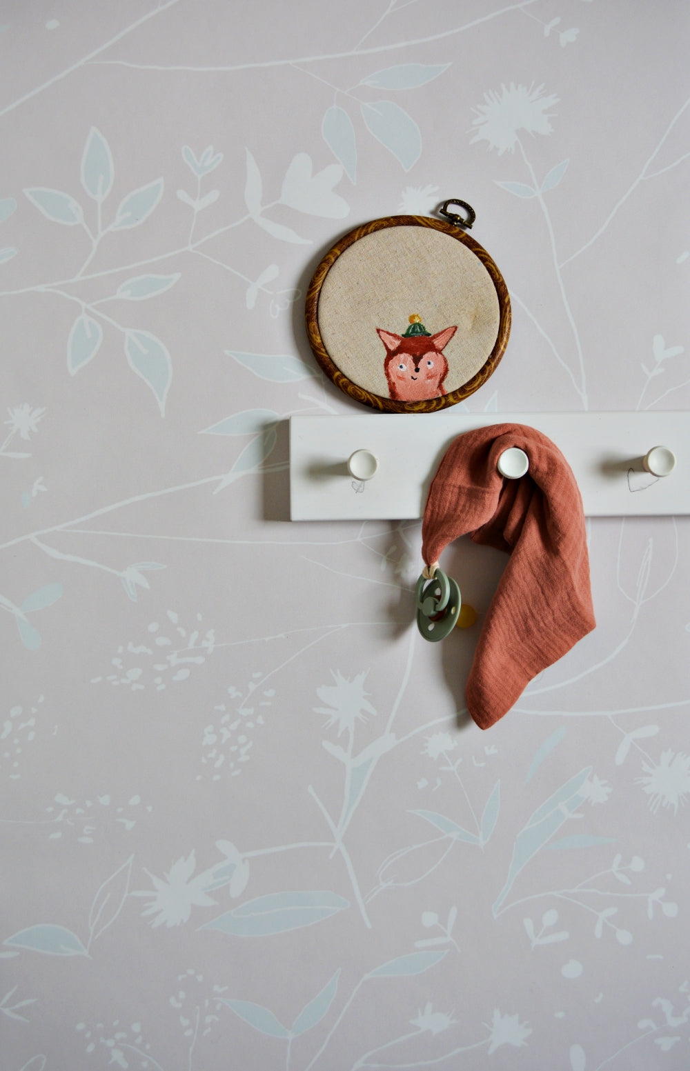 Behang subtiele bloemen  - Oud roze