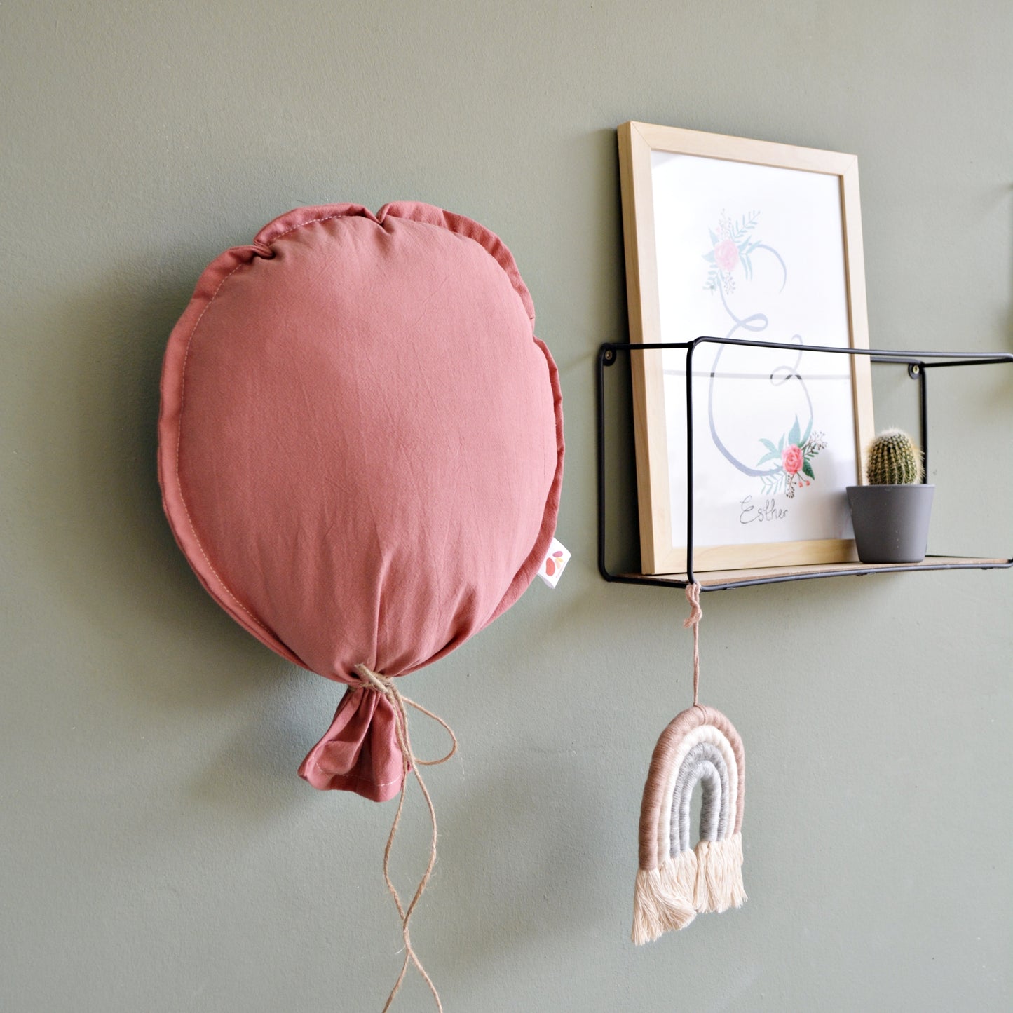 Pompelmoes - Muurdecoratie Stoffen Ballon - Oudroze