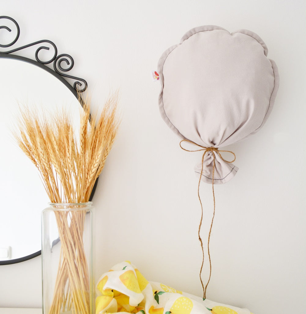 Pompelmoes - Muurdecoratie Stoffen Ballon - Zilvergrijs