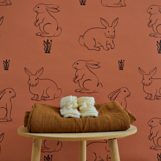 Behang Konijnen  Dieren - Roest