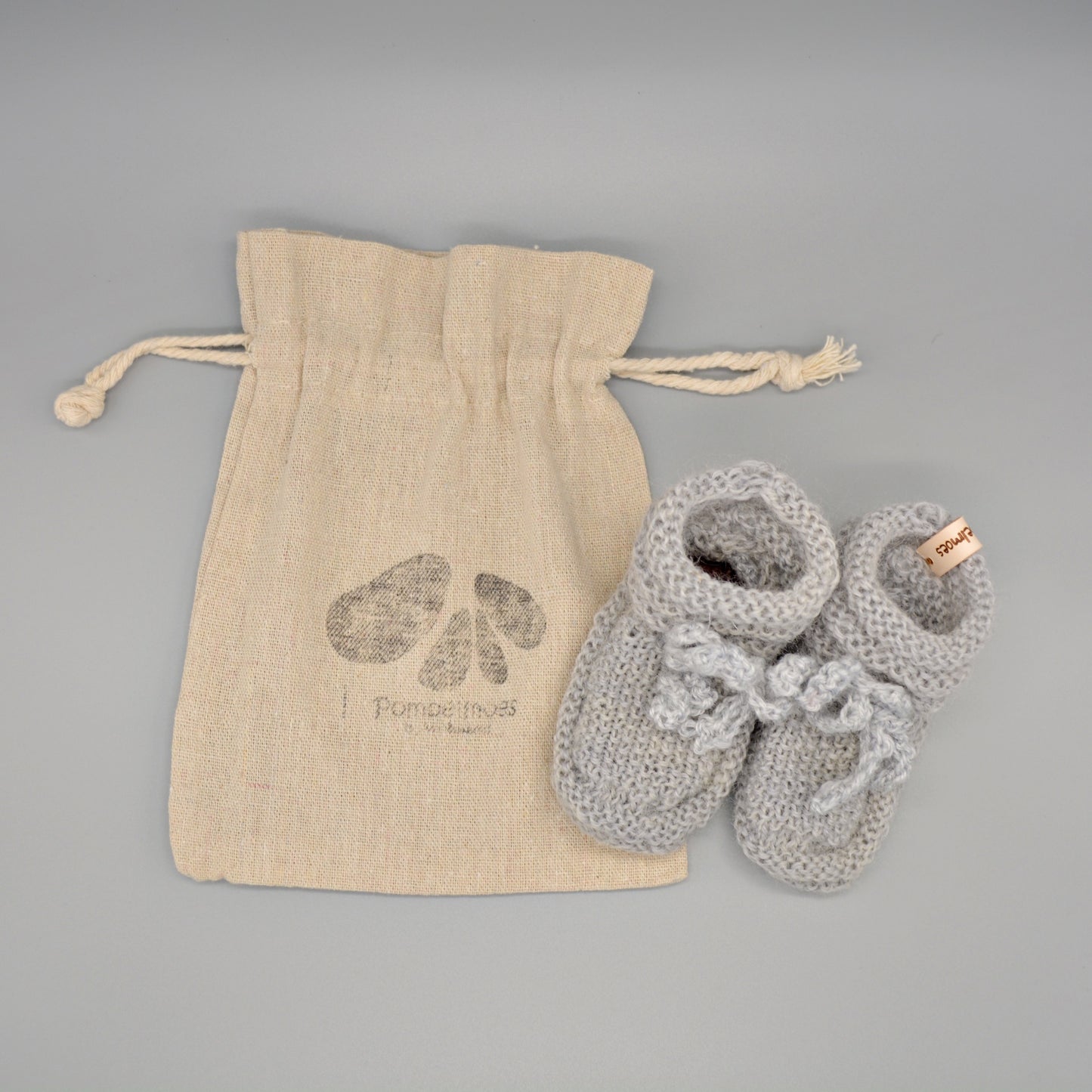 Baby Shoes - Gray - Knitted