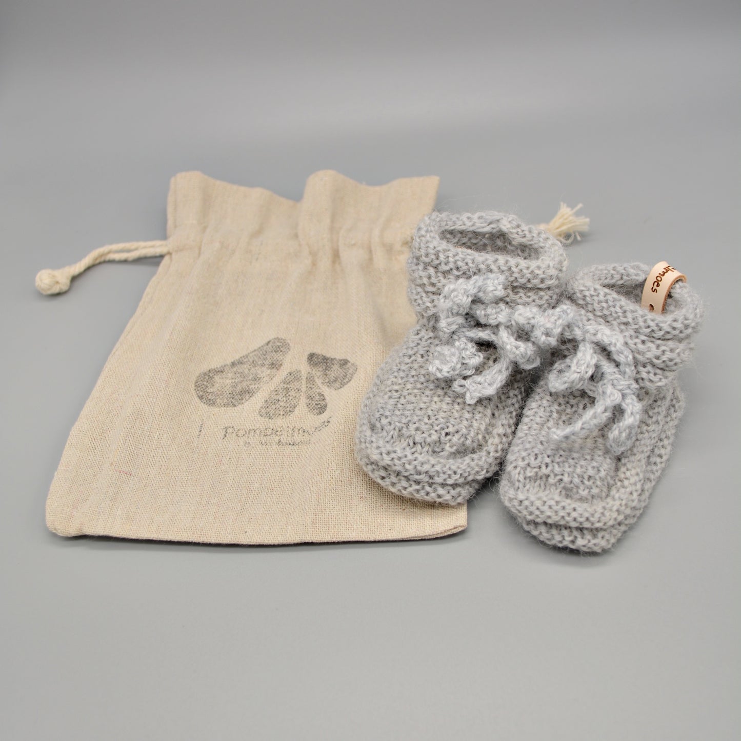 Baby Shoes - Gray - Knitted