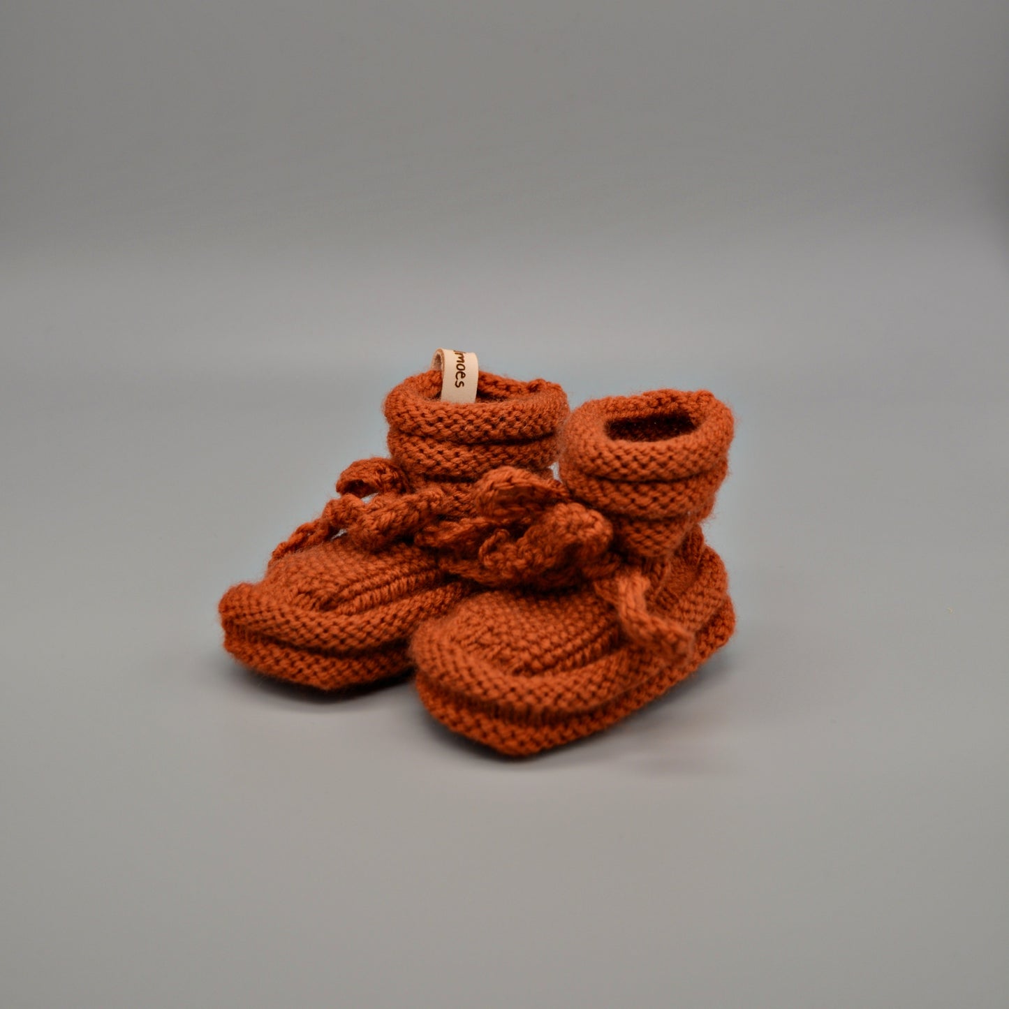 Baby Shoes - Rust - Knitted