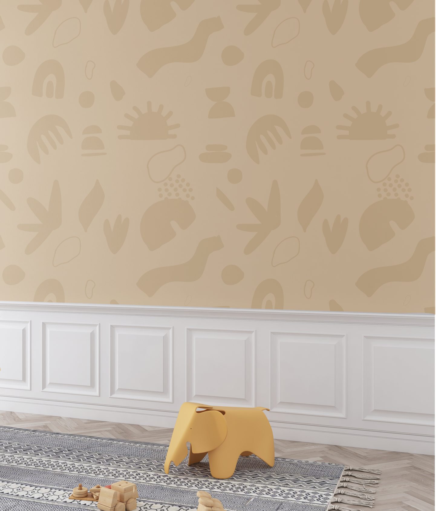 abstract neutraal behang kinderkamer