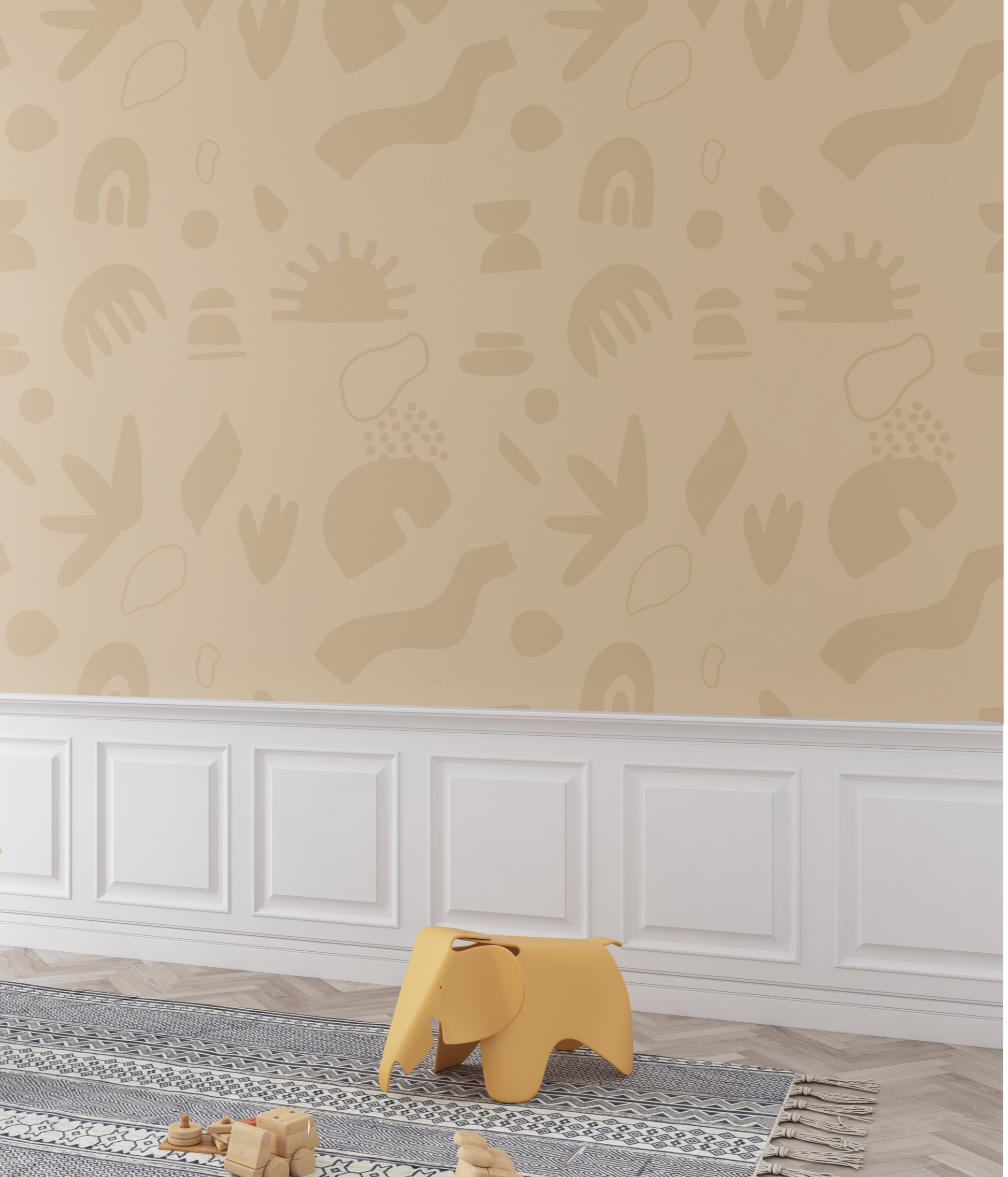 abstract neutraal behang kinderkamer