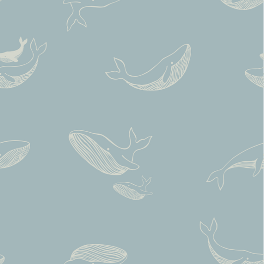 Behang De walvissen - Lichtblauw