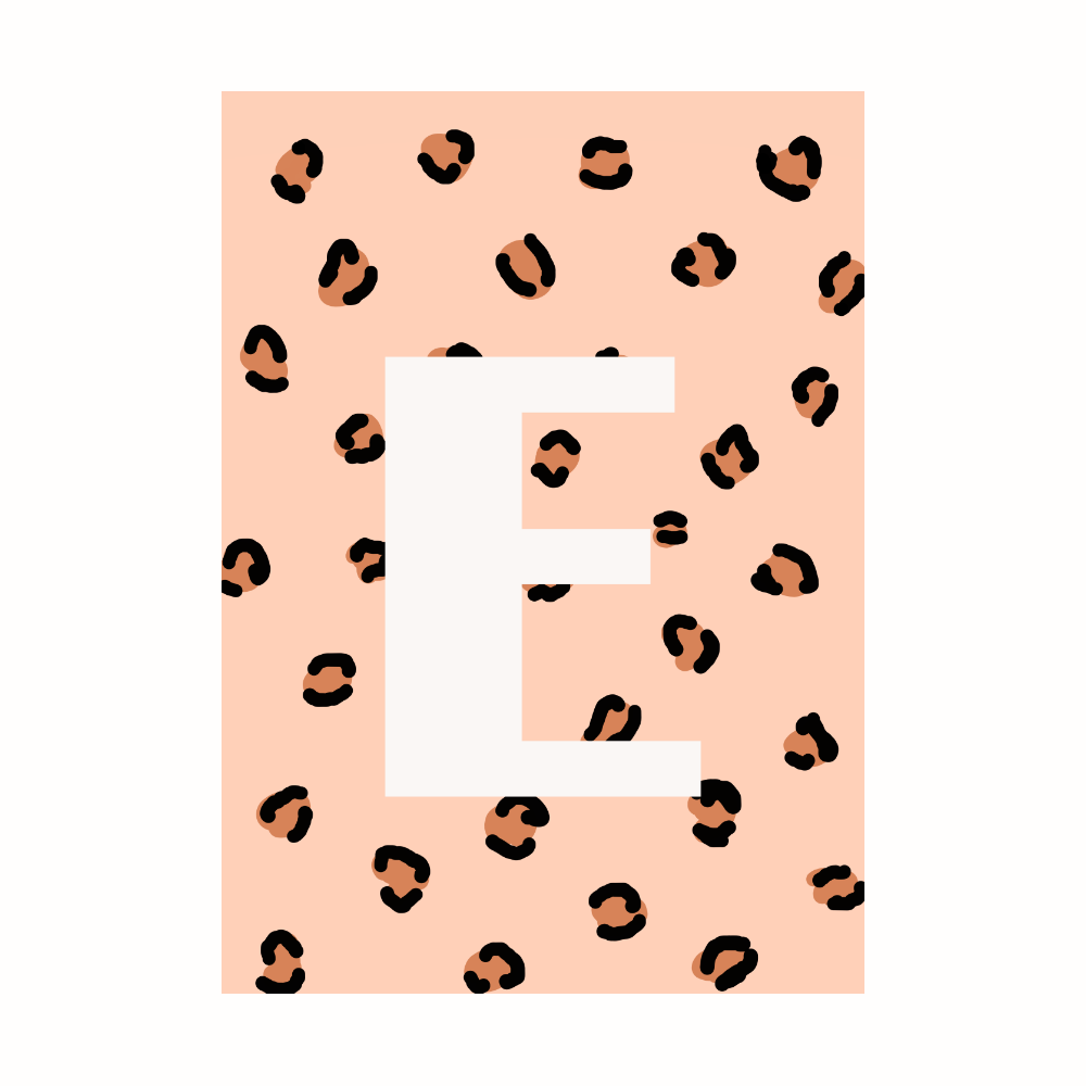 Gepersonaliseerde Alfabet Poster – Luipaard Editie voor de Babykamer