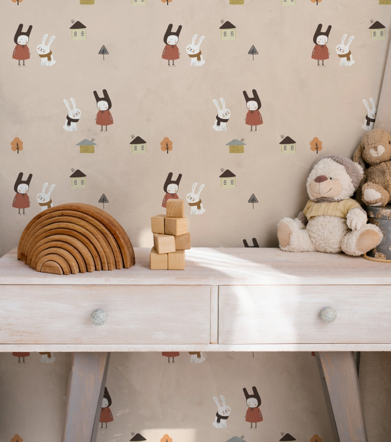 behang kinderkamer bosvrienden