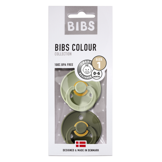 BIBS Fopspeen latex 0-6 maanden Set 2 Salie Groen