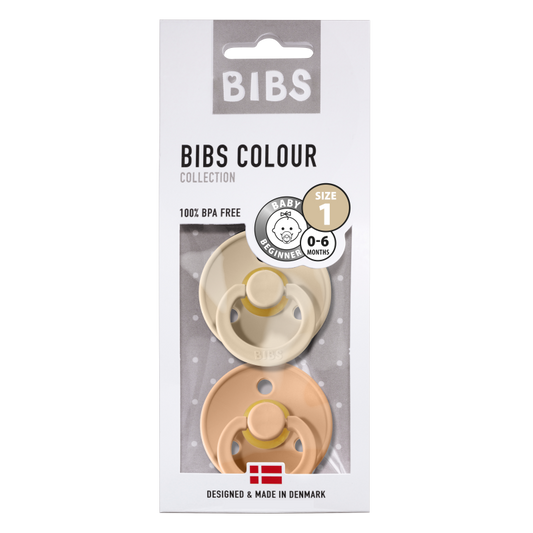 BIBS Fopspeen latex 0-6 maanden Set 2 Nude/ Pink