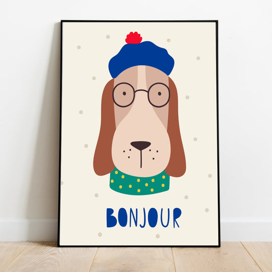 Bonjour - Dieren poster kinderkamer