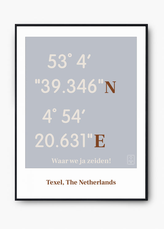 Box Coördinaten – Gepersonaliseerde Locatieposter (met Naam)