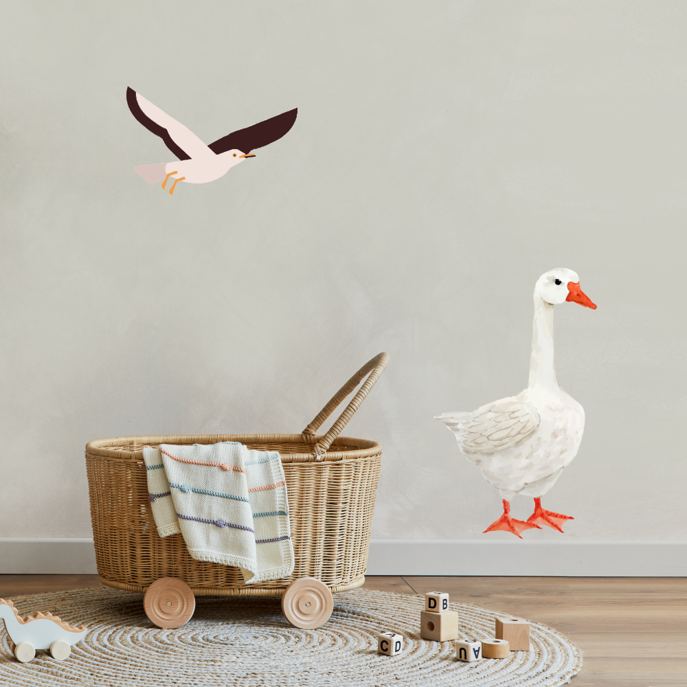 eindje gans muurstickers babykamer