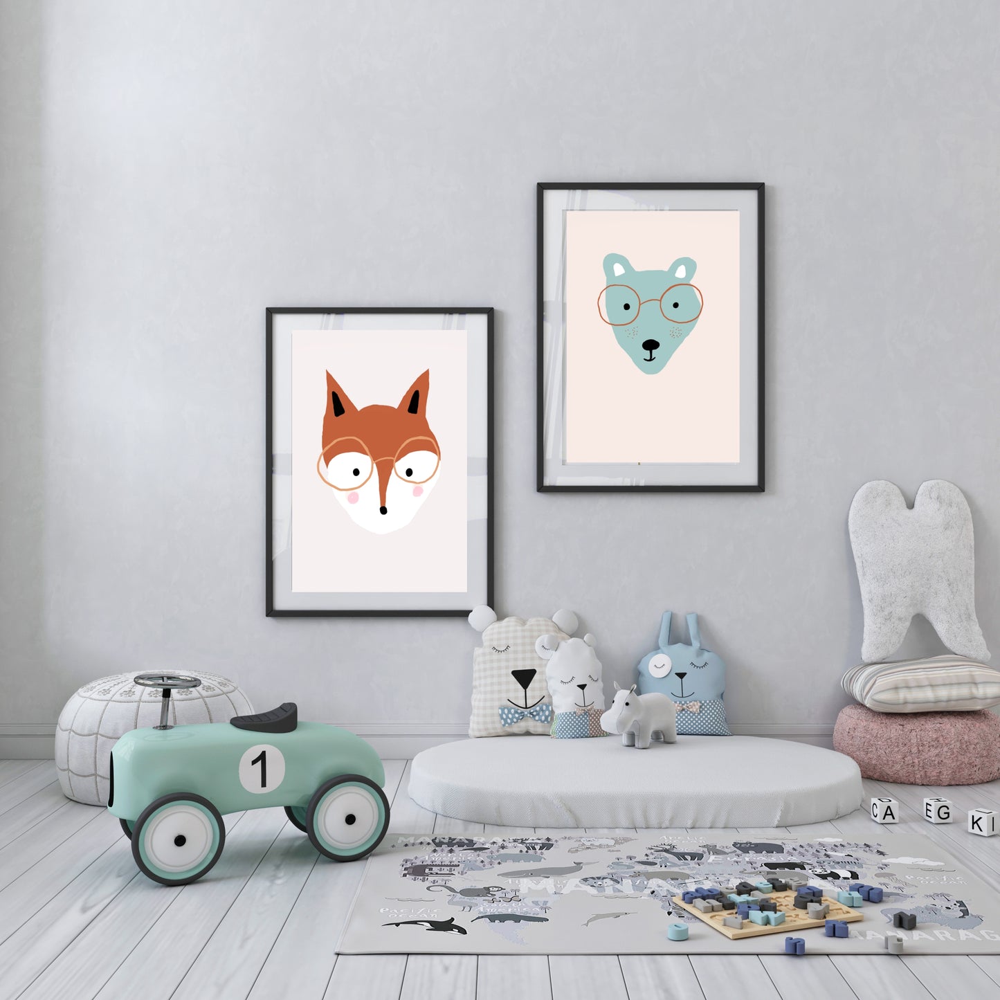 Schattige Vos – Dierenposter voor de Babykamer