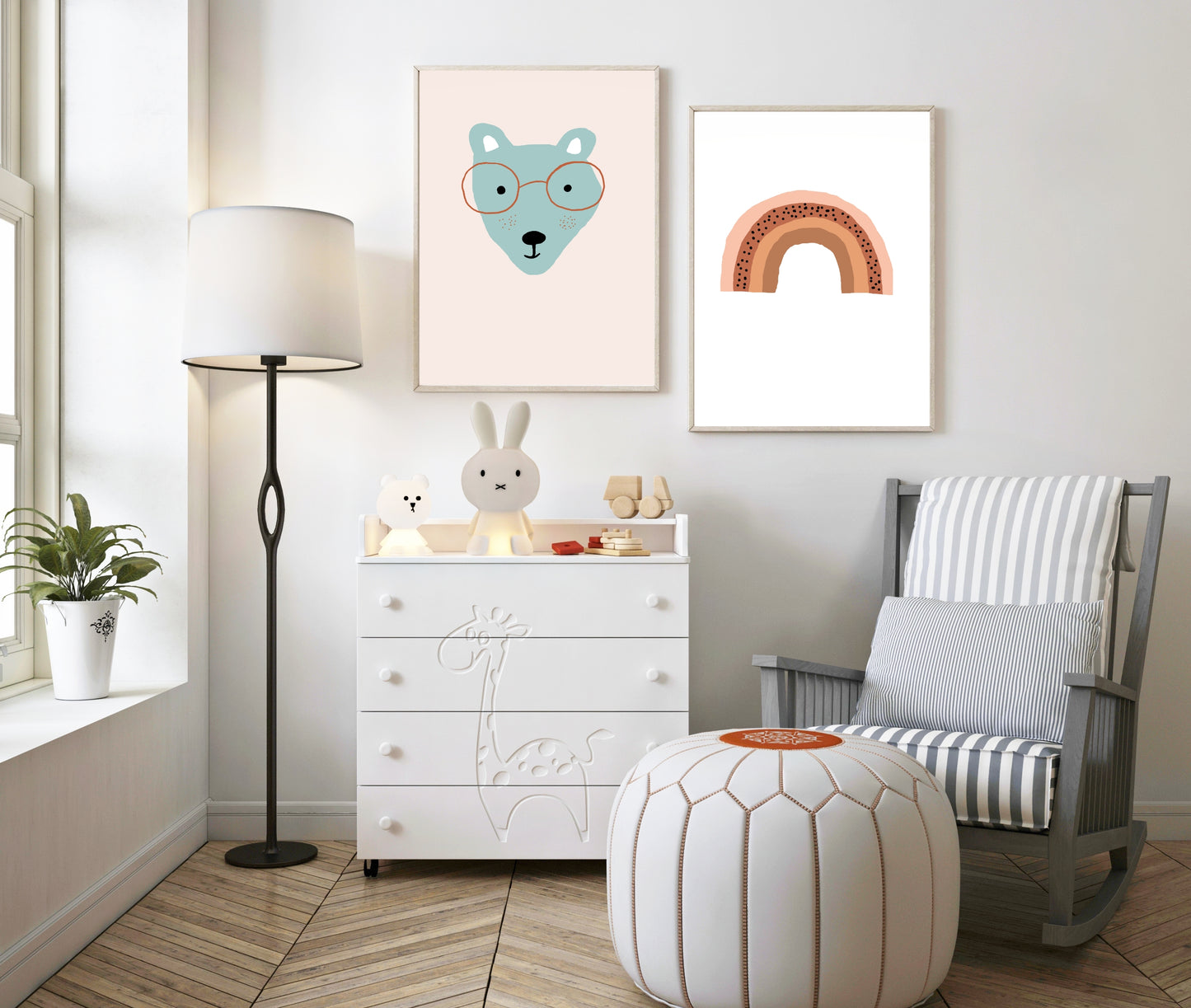 Regenboog Poster – Babykamer Ontwerp (met Naam)