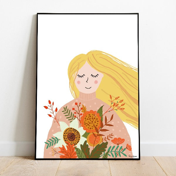 bloemen poster babykamer