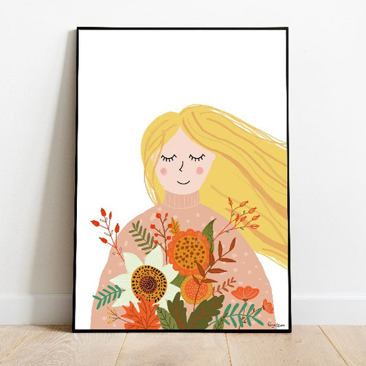 bloemen poster babykamer