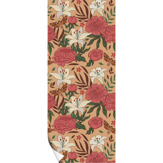 Pioenrozen en vlinders  Behang Kinderkamer  Roze