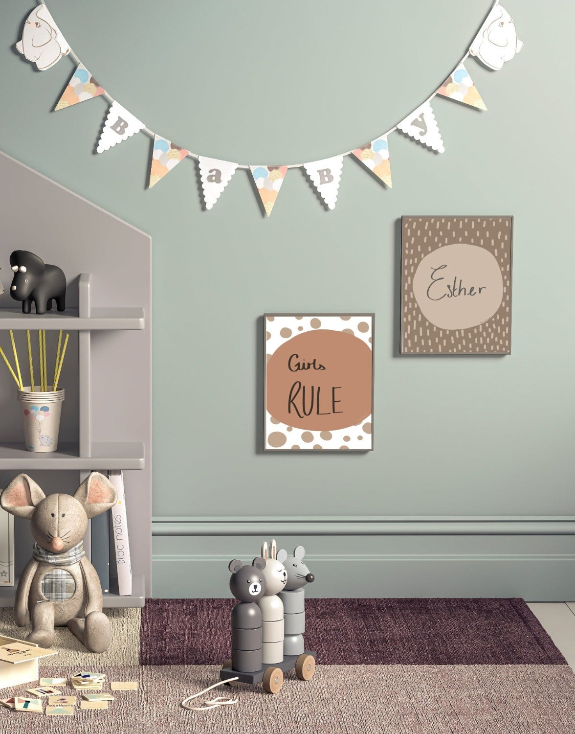 Babykamer Poster - Naam Poster – Gepersonaliseerde Kinderkamer Poster