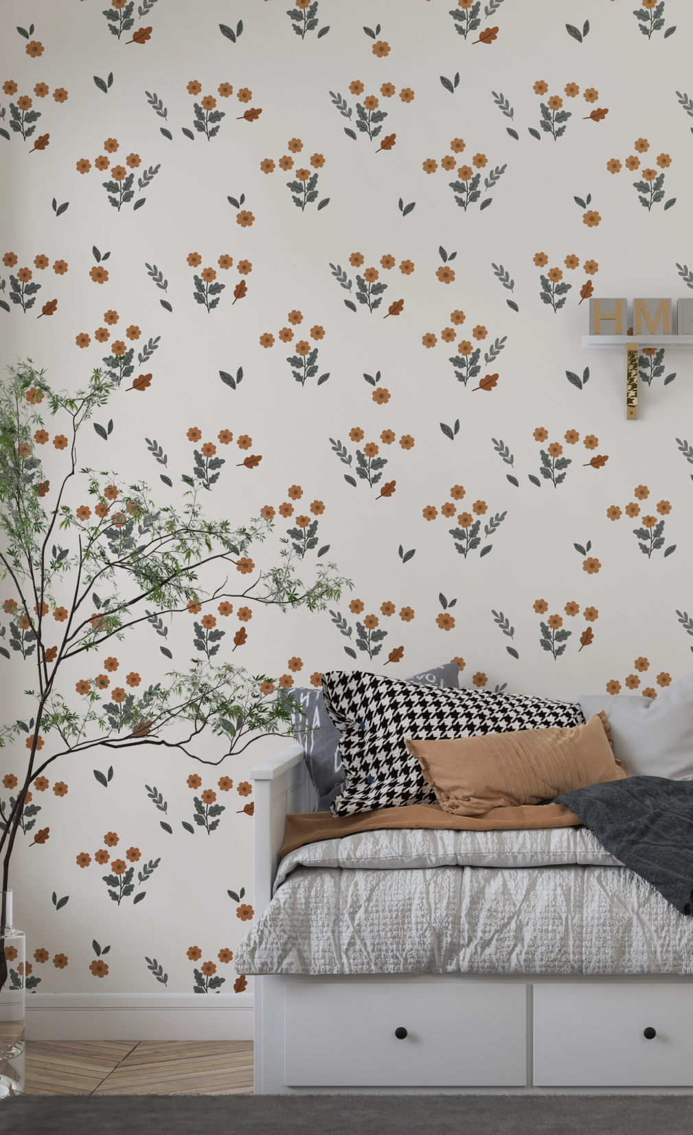 behang kinderkamer bloemen