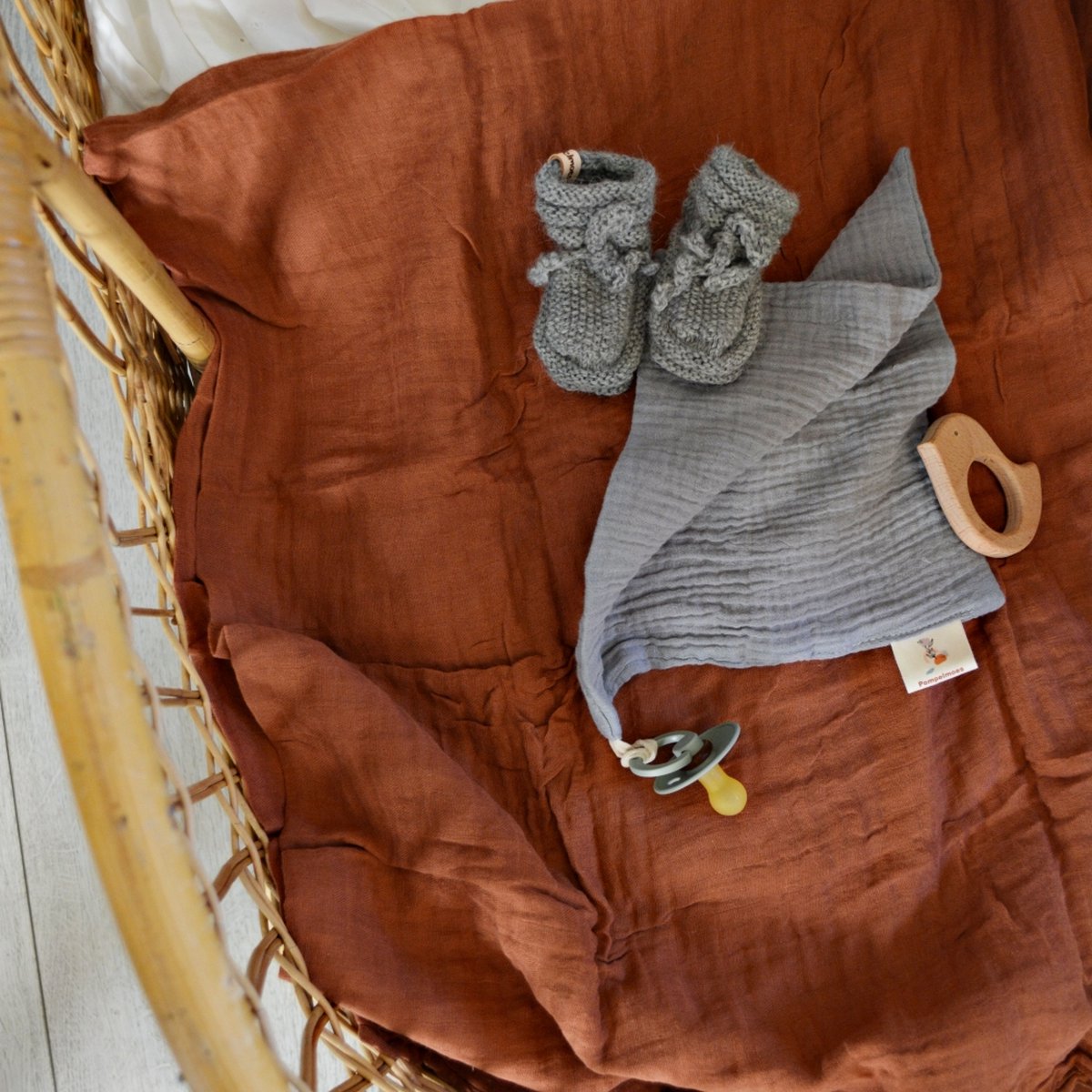 Vierkant Hydrofiele speendoekje - Grijs