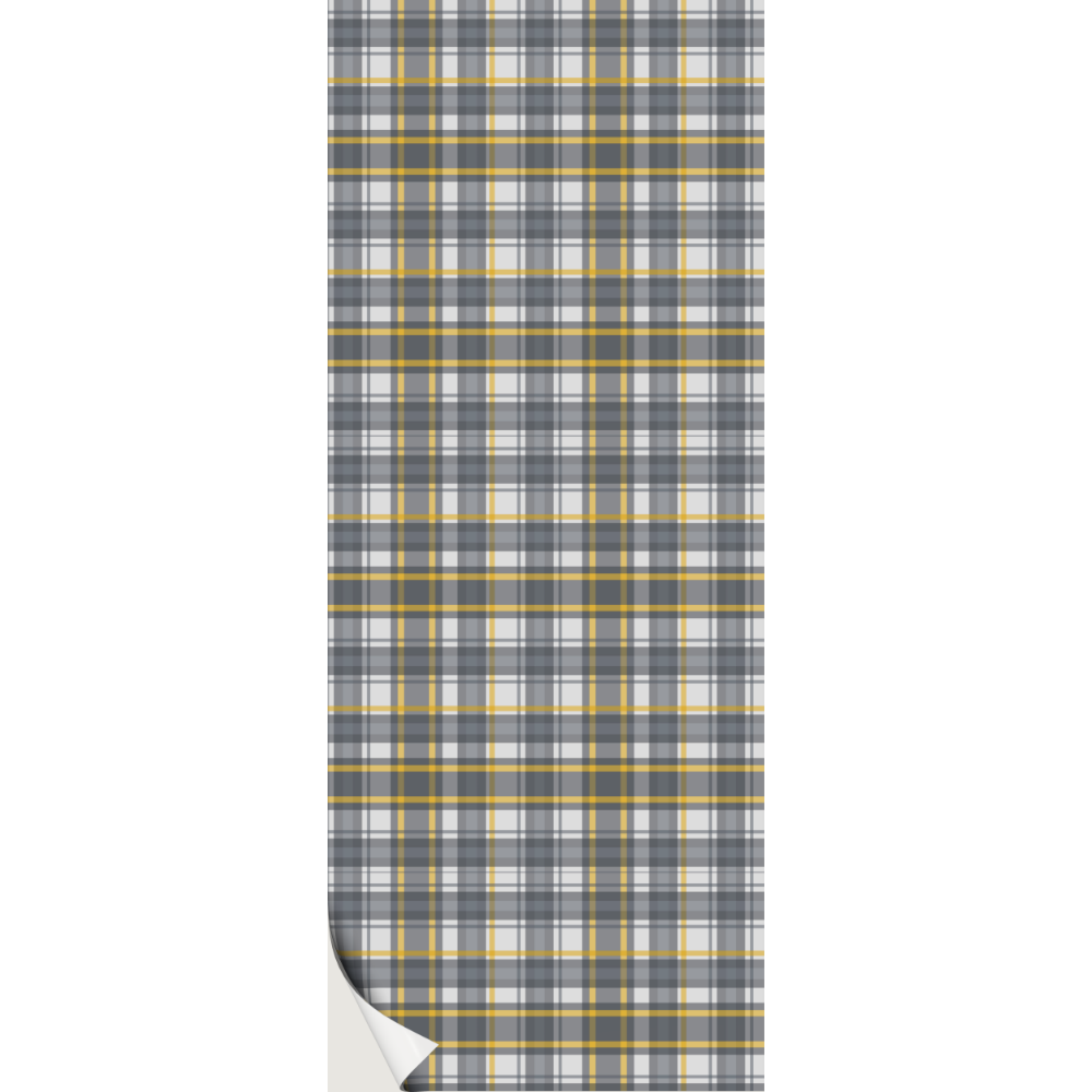 Behang Tartan plaid met geel