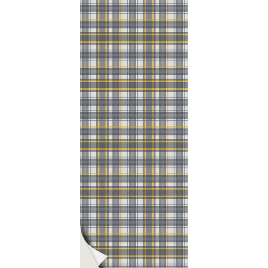 Behang Tartan plaid met geel