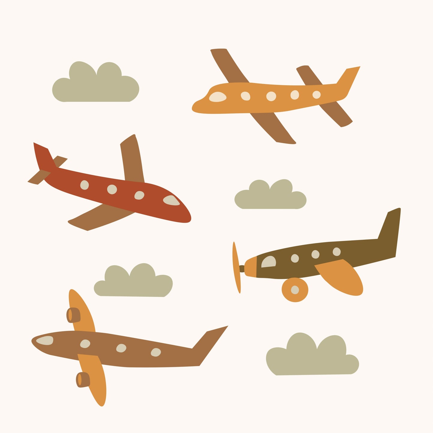 Vliegtuig Retro - muursticker