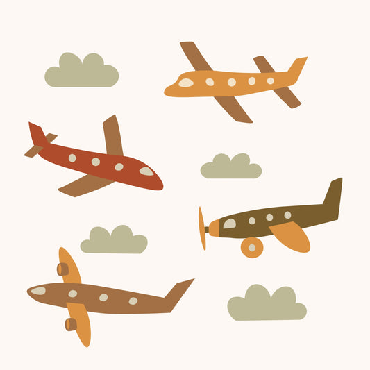 Vliegtuig Retro - muursticker