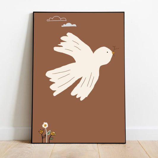 vogel in de lente - Poster kinderkamer