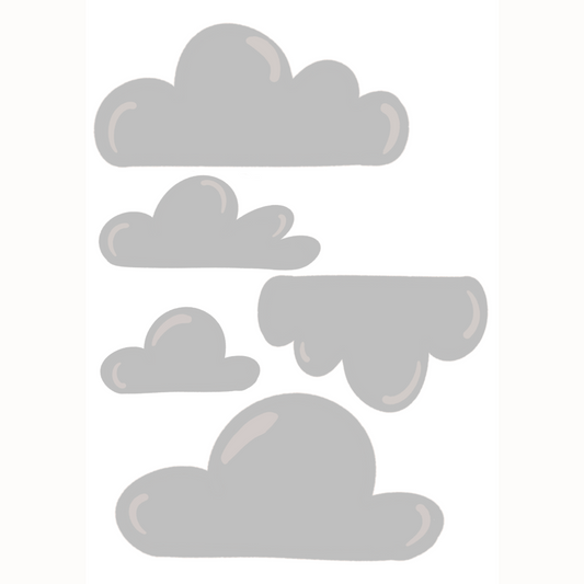Wolkjes - Muurstickers - Grijs