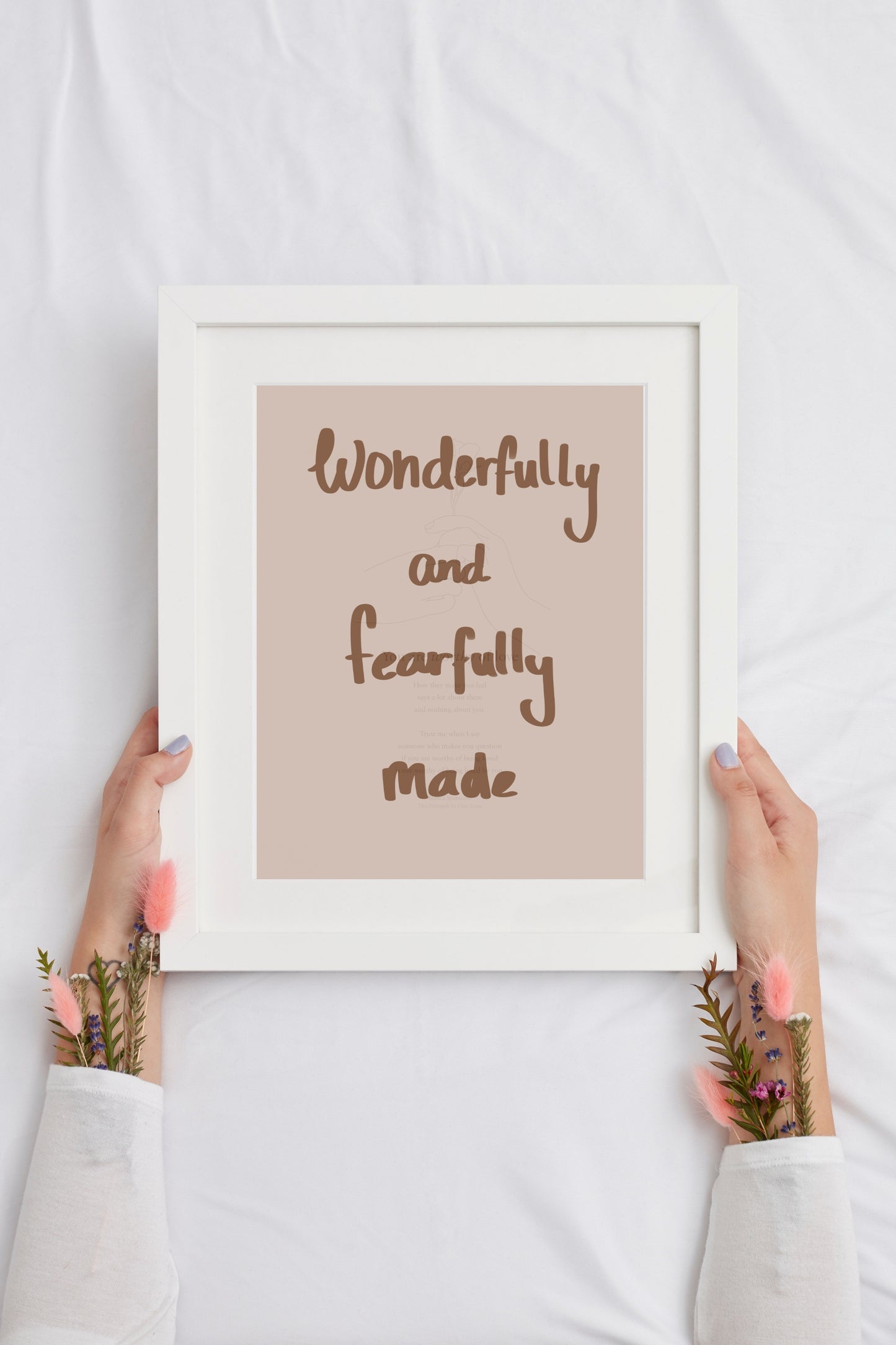 Babykamer Poster - Wonderfully & Fearfully Made – Inspirerende Kinderkamer Poster