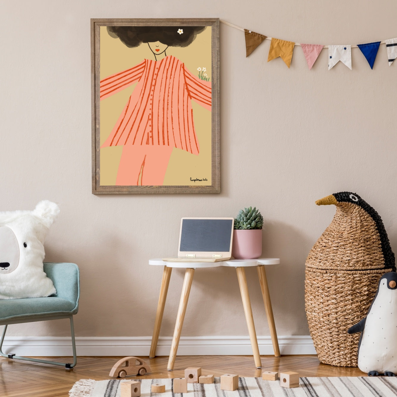 Big Hair Don’t Care – Statement Poster voor de Kinderkamer
