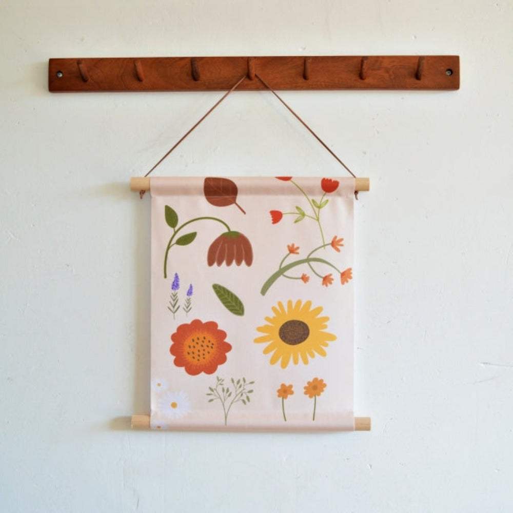 textiel poster met bloemen