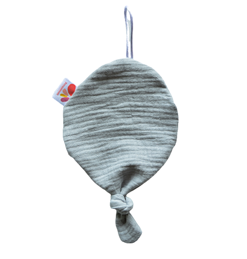 Pamplemousse - Attache tétine hydrophile Ballon - Gris argent