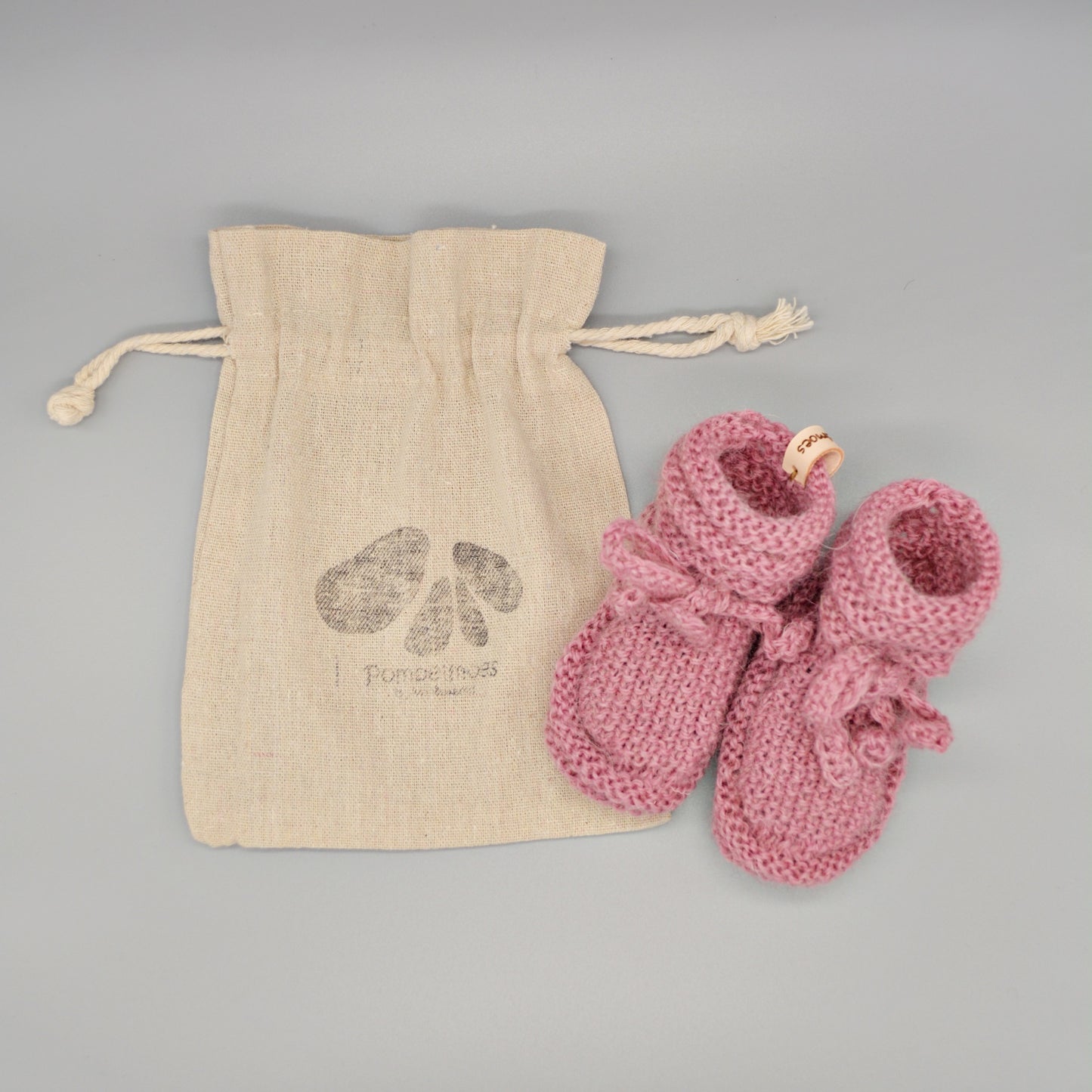 Baby slippers - Old pink - Knitted