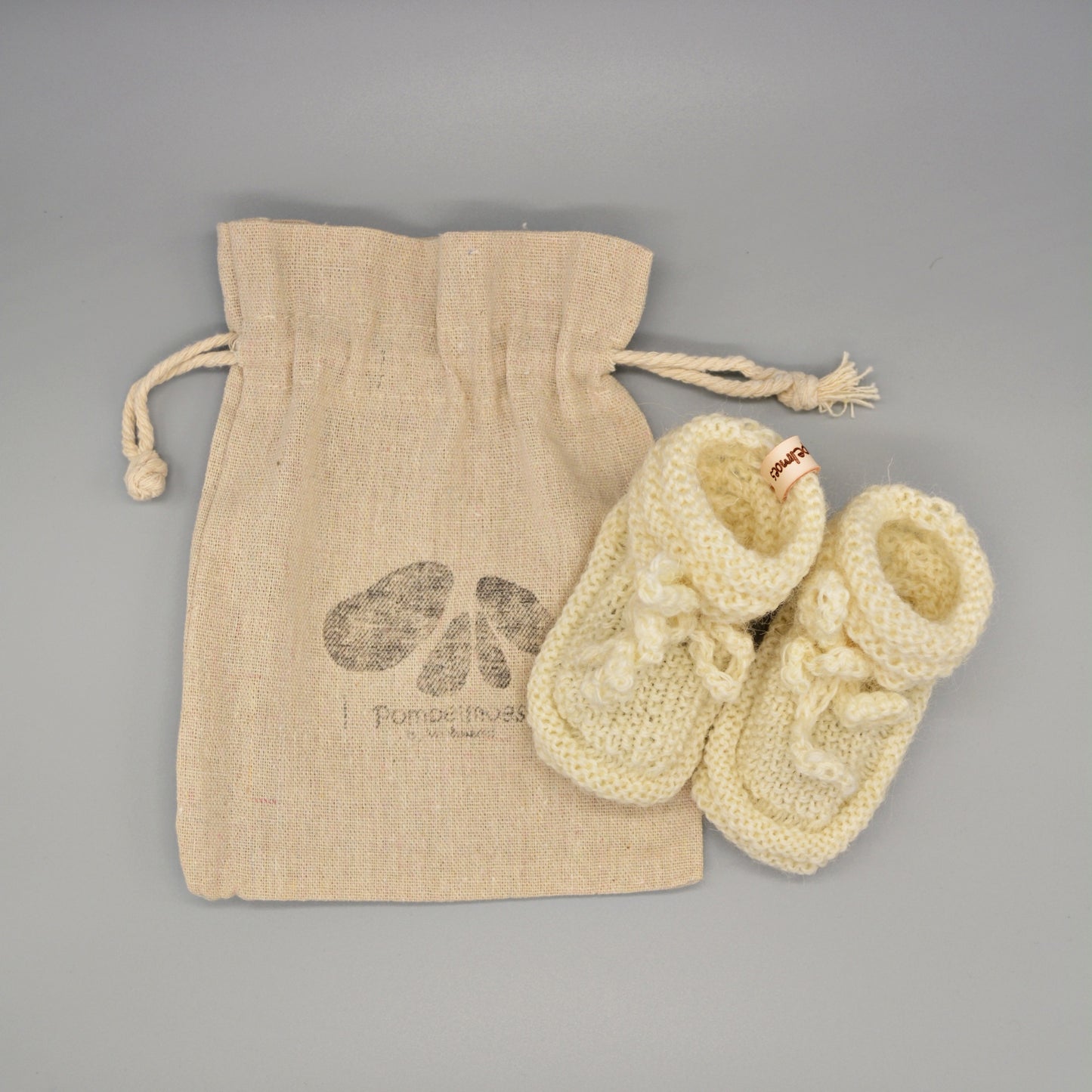 Baby slippers - Cream - Knitted