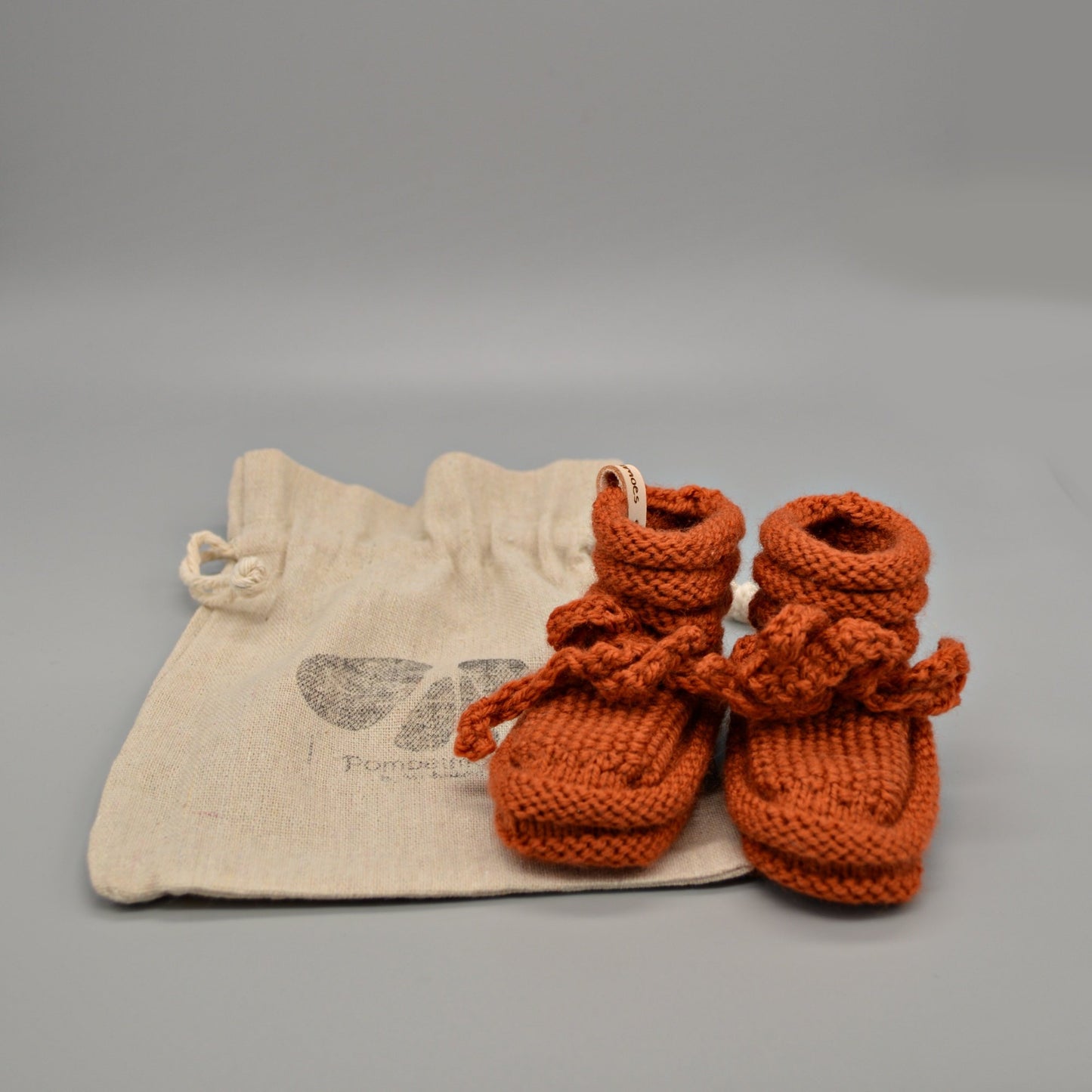 Grapefruit - Baby Shoes - Rust - Knitted