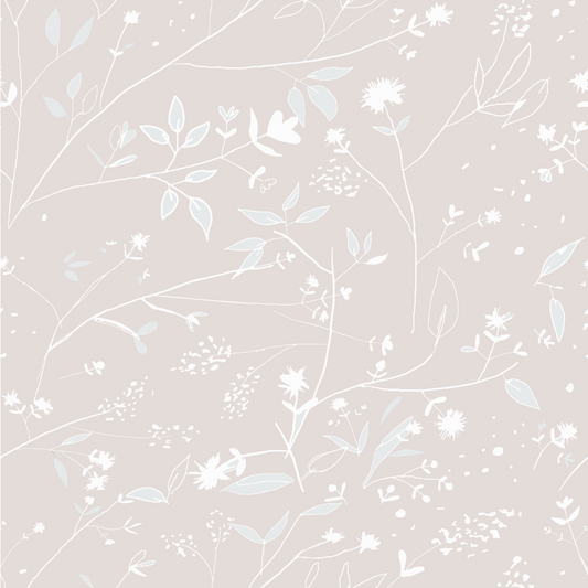 Behang subtiele bloemen  - Oud roze