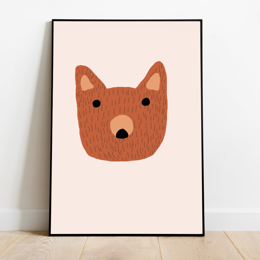 Brown bear - Animal Poster nursery