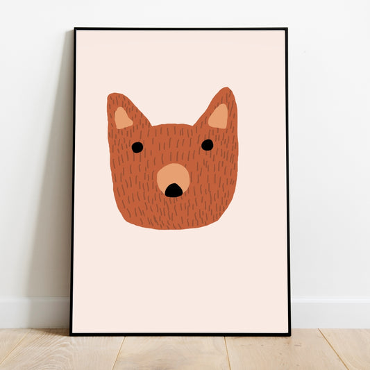 Bruine bear - Dieren Poster kinderkamer