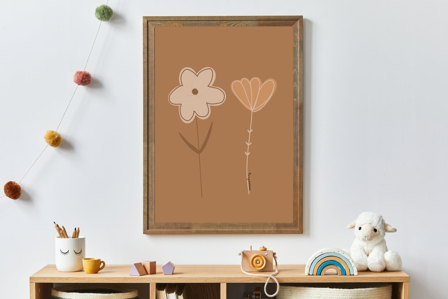 fleurs minimalistes - Affiche kinderkmaer