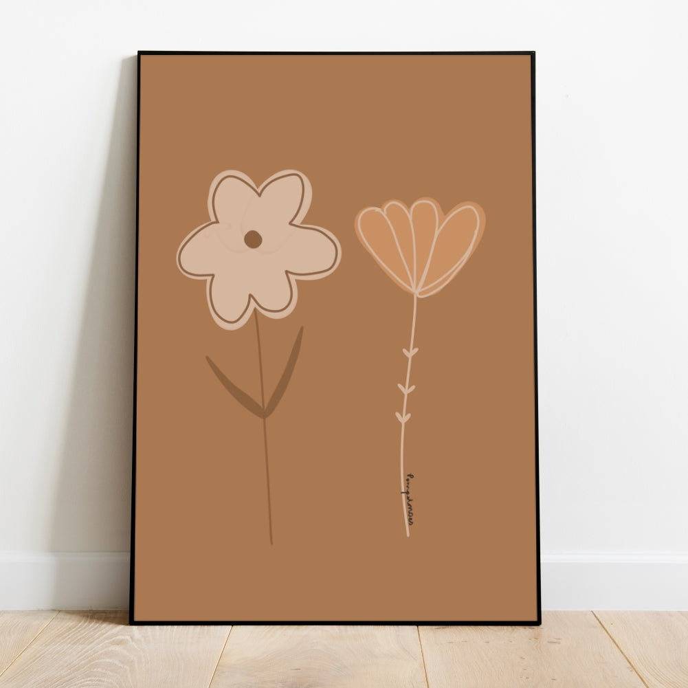 minimalistische bloemen - Poster kinderkamer