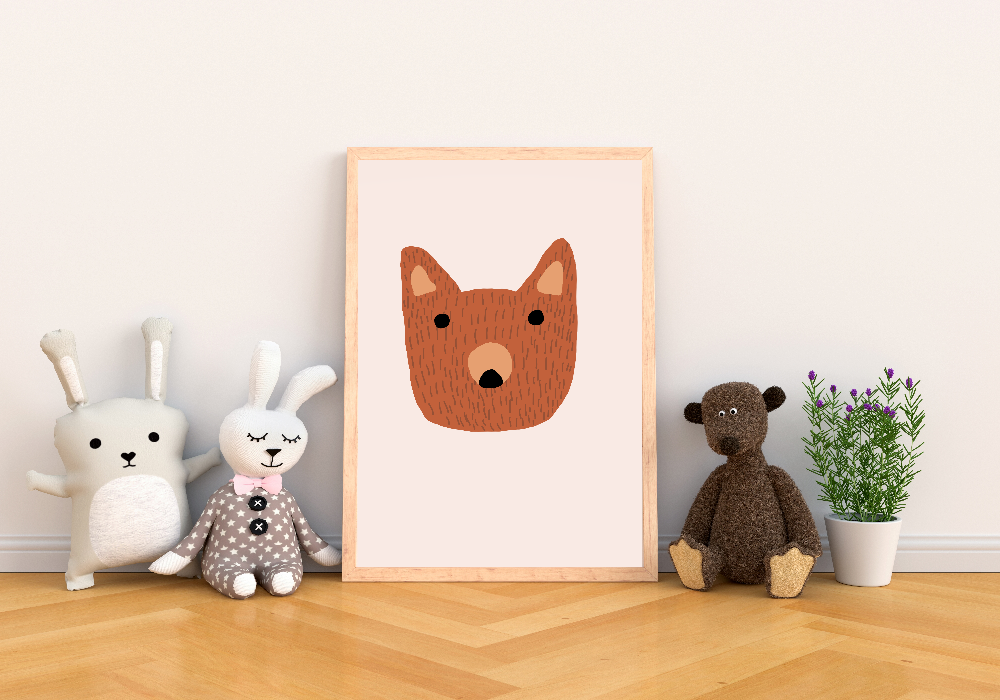 Bruine bear - Dieren Poster kinderkamer