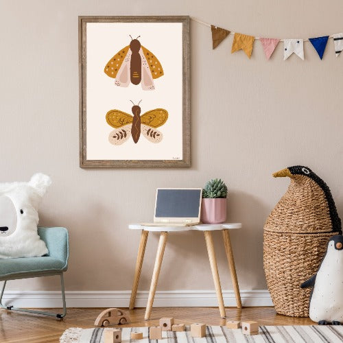 vlinders poster babykamer