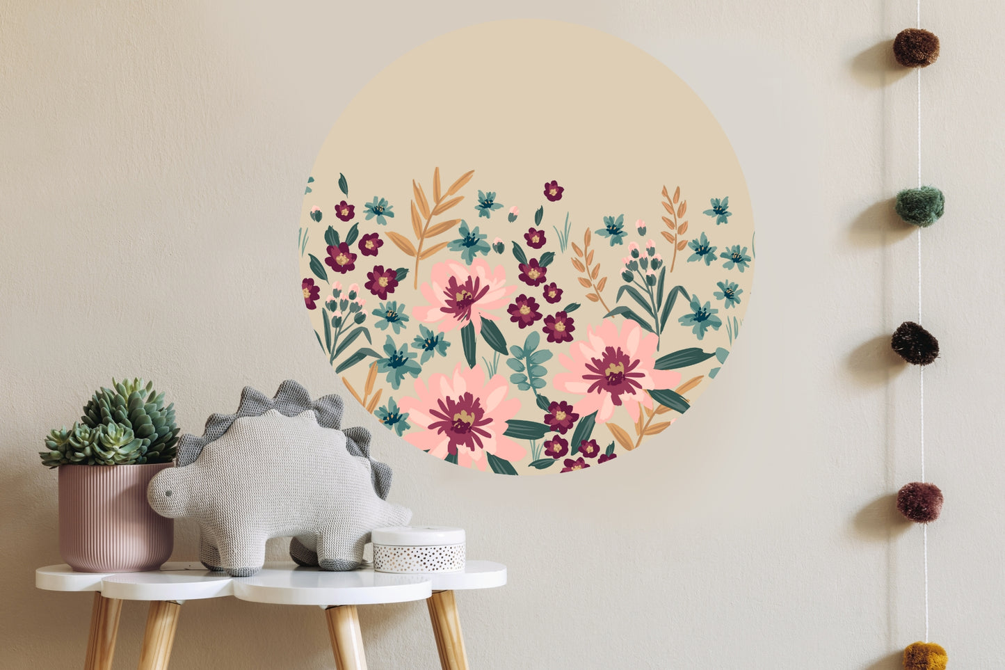 The Meadow Floral Wallpaper Circle
